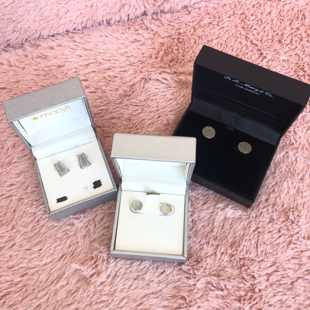 MACY’S Earrings: Set of (3) Pairs in Boxes